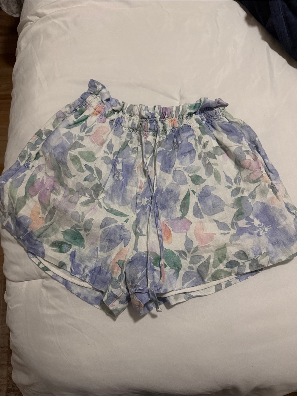Bella Dahl Pastel Floral High-Waist Drawstring Shorts
